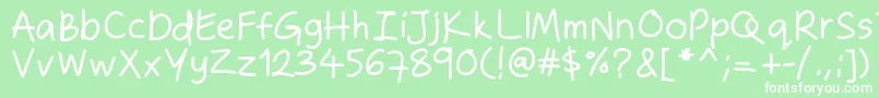 Zakirahshand Font – White Fonts on Green Background