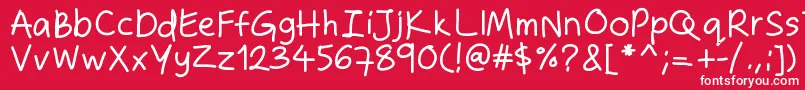 Zakirahshand Font – White Fonts on Red Background