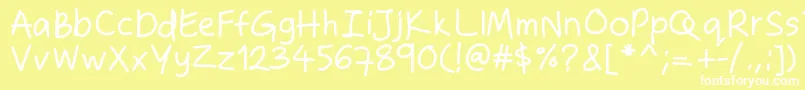 Zakirahshand Font – White Fonts on Yellow Background