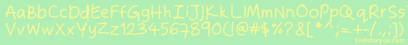 Zakirahshand Font – Yellow Fonts on Green Background