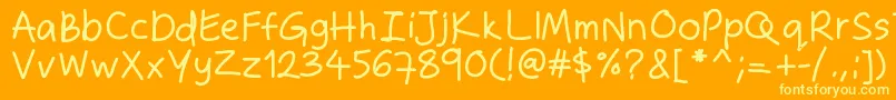 Zakirahshand Font – Yellow Fonts on Orange Background