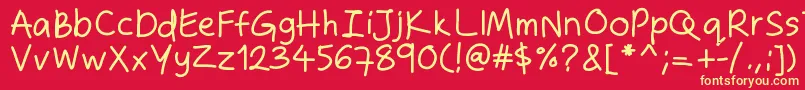 Zakirahshand Font – Yellow Fonts on Red Background