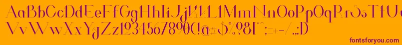 ValkyrieRegular Font – Purple Fonts on Orange Background