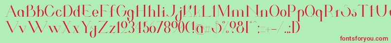 ValkyrieRegular Font – Red Fonts on Green Background