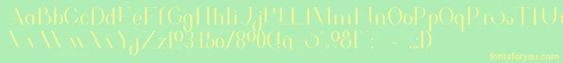 ValkyrieRegular-Schriftart – Gelbe Schriften auf grünem Hintergrund