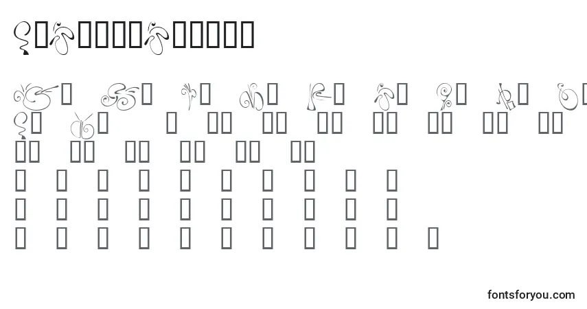 Schriftart KrFleurFlair5 – Alphabet, Zahlen, spezielle Symbole