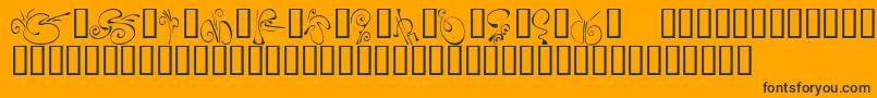 KrFleurFlair5 Font – Black Fonts on Orange Background