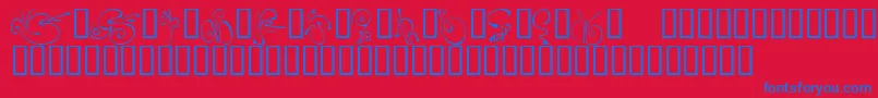 KrFleurFlair5 Font – Blue Fonts on Red Background