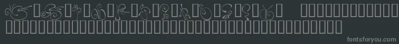 KrFleurFlair5 Font – Gray Fonts on Black Background