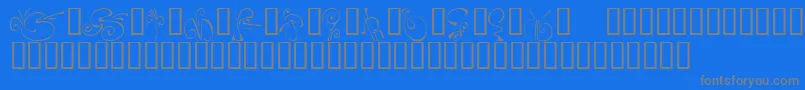 KrFleurFlair5 Font – Gray Fonts on Blue Background