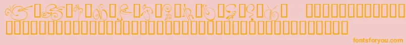 fuente KrFleurFlair5 – Fuentes Naranjas Sobre Fondo Rosa