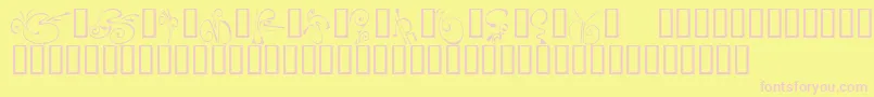 KrFleurFlair5 Font – Pink Fonts on Yellow Background