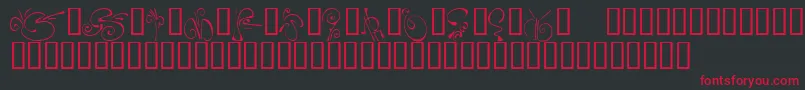 fuente KrFleurFlair5 – Fuentes Rojas Sobre Fondo Negro