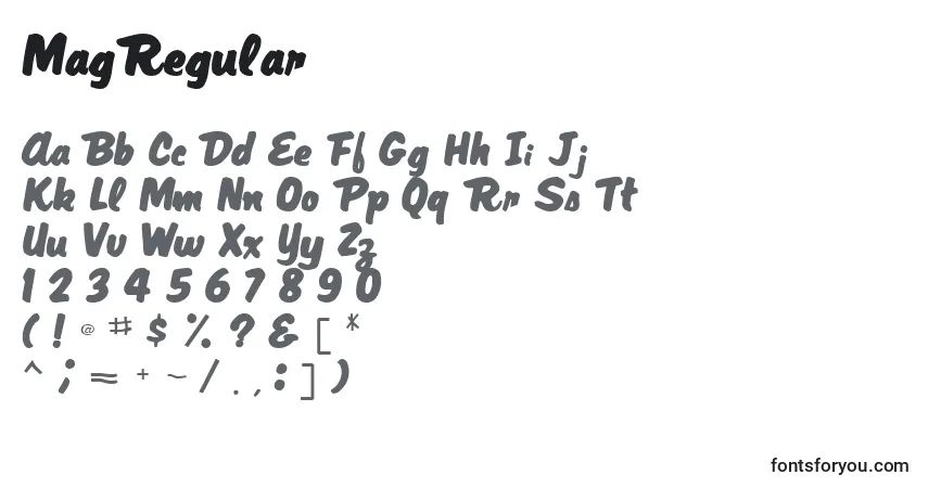 Fuente MagRegular - alfabeto, números, caracteres especiales