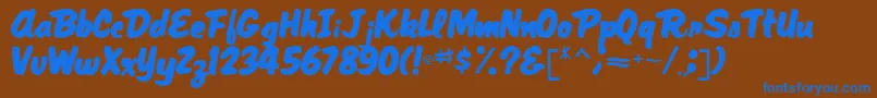MagRegular Font – Blue Fonts on Brown Background