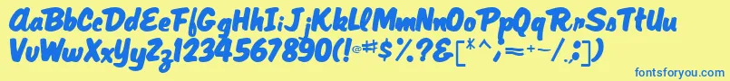 MagRegular Font – Blue Fonts on Yellow Background