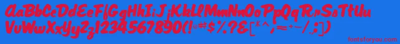 MagRegular Font – Red Fonts on Blue Background