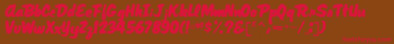 MagRegular-Schriftart – Rote Schriften auf braunem Hintergrund