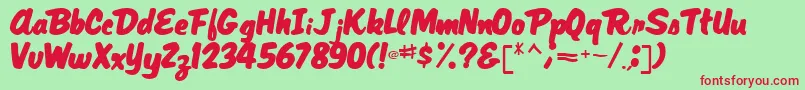 MagRegular Font – Red Fonts on Green Background
