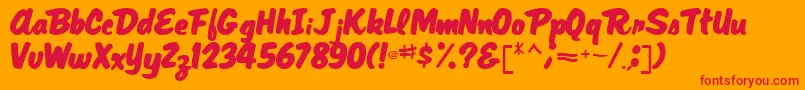 MagRegular-Schriftart – Rote Schriften auf orangefarbenem Hintergrund