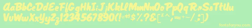 MagRegular Font – Yellow Fonts on Green Background