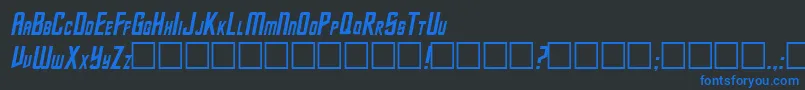 TrekItalic Font – Blue Fonts on Black Background
