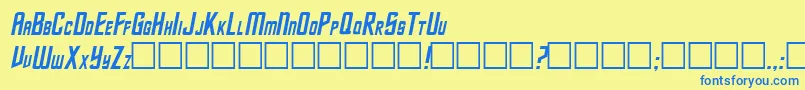 TrekItalic Font – Blue Fonts on Yellow Background