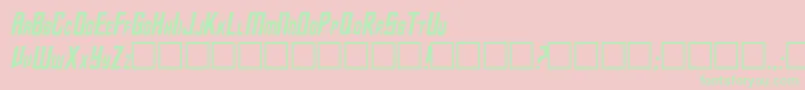 TrekItalic Font – Green Fonts on Pink Background