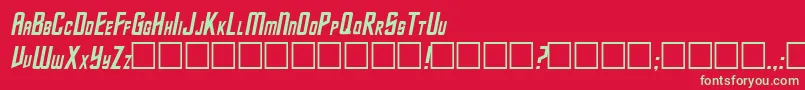 TrekItalic Font – Green Fonts on Red Background