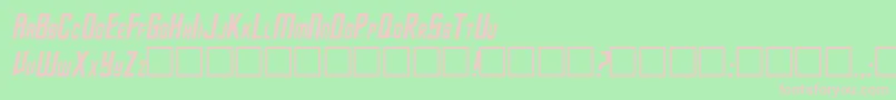 TrekItalic Font – Pink Fonts on Green Background