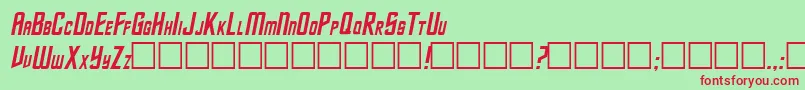 TrekItalic Font – Red Fonts on Green Background