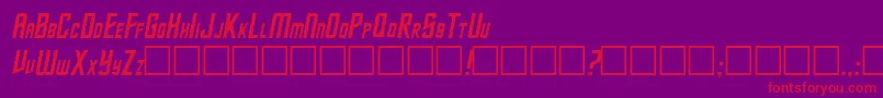 TrekItalic Font – Red Fonts on Purple Background