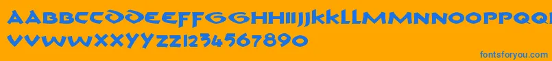 CromV1 Font – Blue Fonts on Orange Background