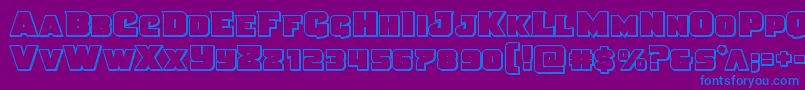 Justiceoutstraight Font – Blue Fonts on Purple Background