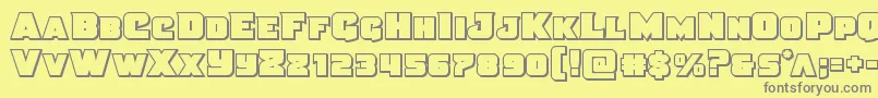 Justiceoutstraight Font – Gray Fonts on Yellow Background