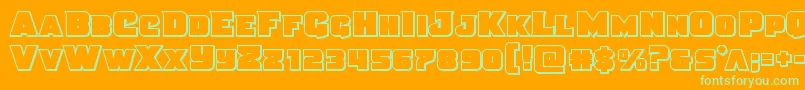 Justiceoutstraight Font – Green Fonts on Orange Background