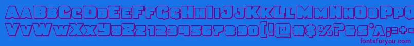 Justiceoutstraight Font – Purple Fonts on Blue Background