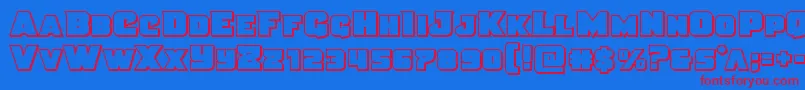 Justiceoutstraight Font – Red Fonts on Blue Background