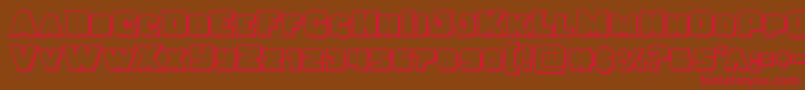 Justiceoutstraight Font – Red Fonts on Brown Background