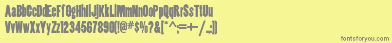 フォントCopperCanyonWbw – 黄色の背景に灰色の文字