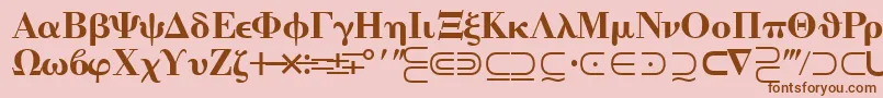 Quantapitwossk-Schriftart – Braune Schriften auf rosa Hintergrund