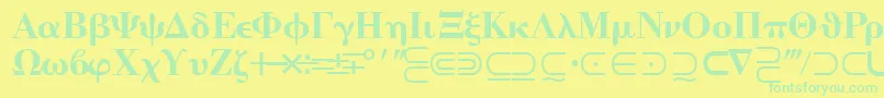 Czcionka Quantapitwossk – zielone czcionki na żółtym tle