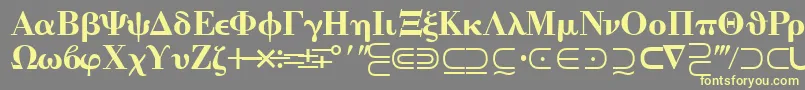 Quantapitwossk-Schriftart – Gelbe Schriften auf grauem Hintergrund