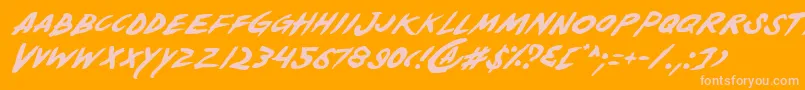 Więcej informacji o czcionce YellowjacketItalic Czcionka YellowjacketItalic – różowe czcionki na pomarańczowym tle