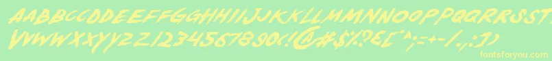 YellowjacketItalic Font – Yellow Fonts on Green Background