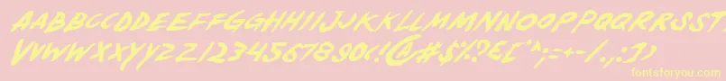 YellowjacketItalic Font – Yellow Fonts on Pink Background