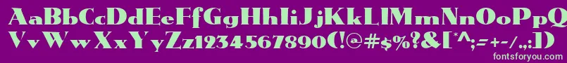 Vogue Font – Green Fonts on Purple Background