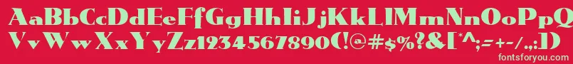 Vogue Font – Green Fonts on Red Background