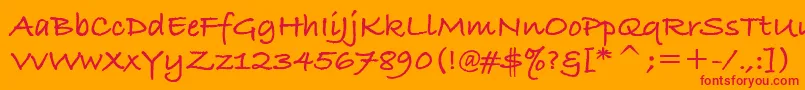 BradleyHandItcTtBold Font – Red Fonts on Orange Background