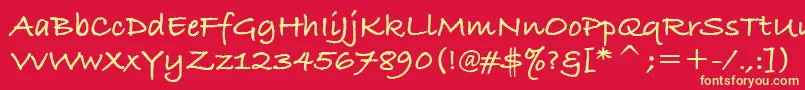 BradleyHandItcTtBold Font – Yellow Fonts on Red Background